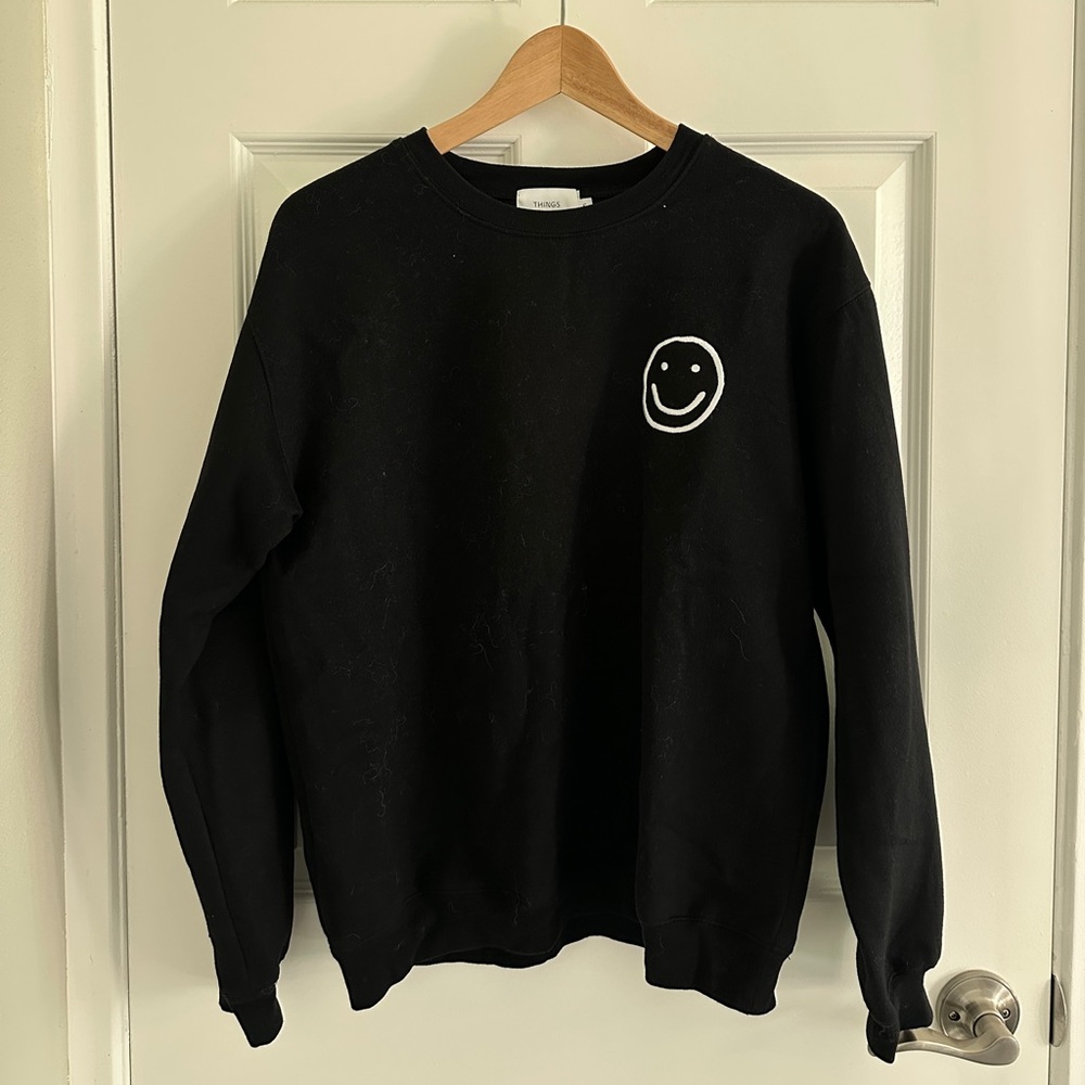 Black Smiley Face Sweater